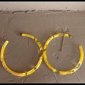 Yellow Acrylic Hoop Earrings
